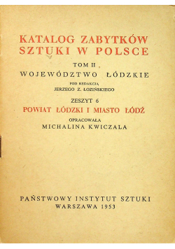 Katalog zabytków sztuki w Polsce Tom II Zeszyt 6