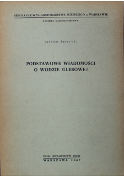 Podstawowe wiadomości o wodzie glebowej