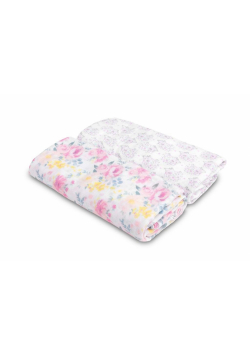 Pielucha bambusowa 2-pak kwiaty+jeże 120x120cm