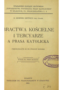 Bractwa kościelne i tercyarze a prasa katolicka 1916 r