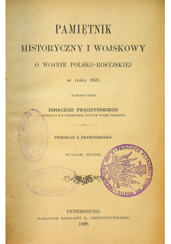 Pamiętnik historyczny i wojskowy o wojnie polsko rosyjskiej 1898 r