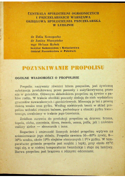 Pozyskiwanie propolisu