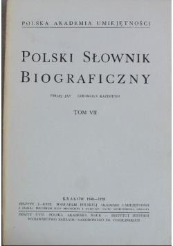 Polski słownik biograficzny Tom VII