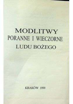 Modlitwy poranne i wieczorne ludu bożego