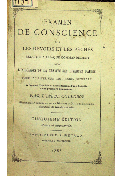 Examen de conscience 1885 r.