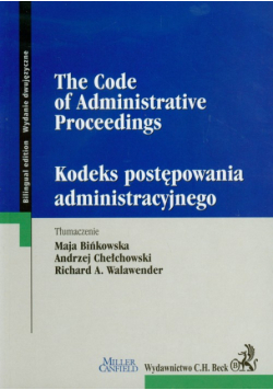 Kodeks postępowania administracyjnego The Code of Administrative Proceedings