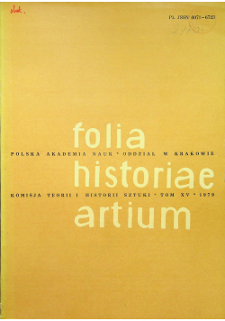 Folia historiae artium tom XV