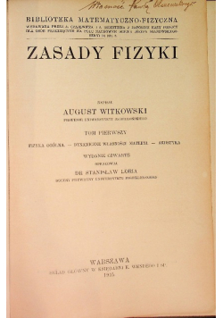 Zasady fizyki 1915 r.