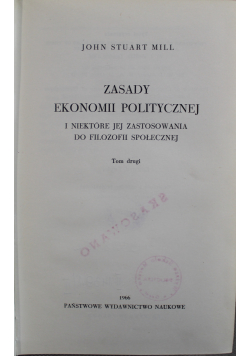 Zasady ekonomii politycznej Tom II