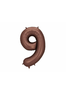 Balon foliowy cyfra 9 86cm mocca