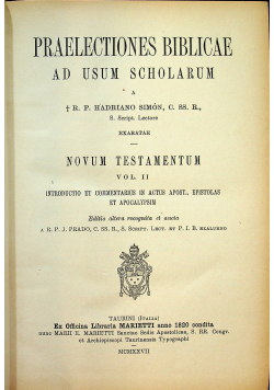Praelectiones biblicae as usum scholarum 1927 r