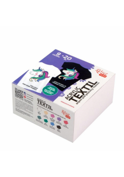 Farby do tkanin Unicorn 9x20 ml