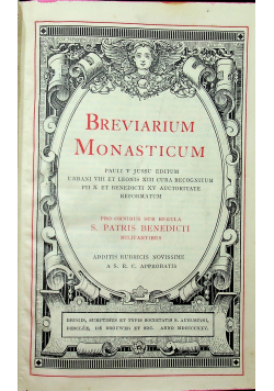 Breviarium Monasticum 1925 r.