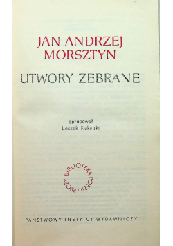 Jan Andrzej Morsztyn Utwory zebrane