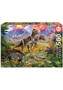 Puzzle 500 Zgromadzenie dinozaurów