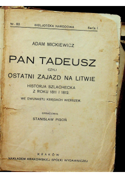 Pan Tadeusz czyli ostatni zajazd na Litwie 1925 r