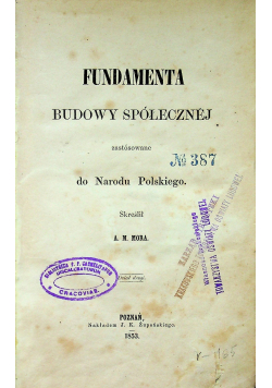 Fundamenta budowy spółecznej 1853 r.