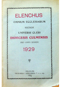 Elenchus Omnium Ecclesiarum 1928 r.