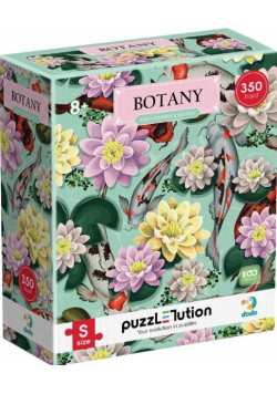 Puzzle Hard-S Botanika: Kwiaty lotosu i ryby