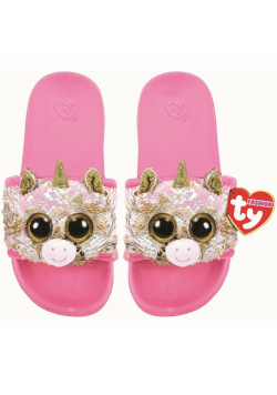 TY Fashion Fantasia - cekinowe kapcie Jednorożec M