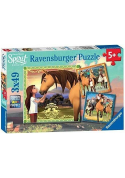 Puzzle 3x49 Spirit - Przygody na koniach