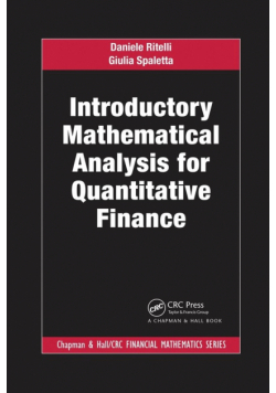 Introductory Mathematical Analysis for Quantitative Finance