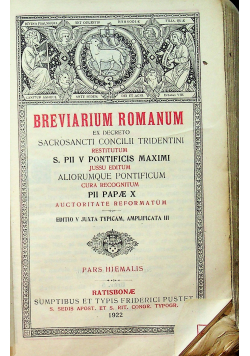 Breviarium Romanum 1922 r