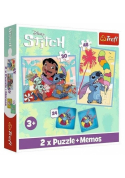 Puzzle 2w1 + Memos Wesoły dzień Lilo&Stitch