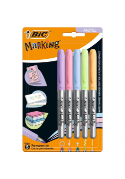Marker Marking Pastel permanentny 5 kolorów BIC