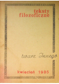 Teksty filozoficzne Twarz Innego