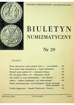Biuletyn numizmatyczny nr 29 do 38
