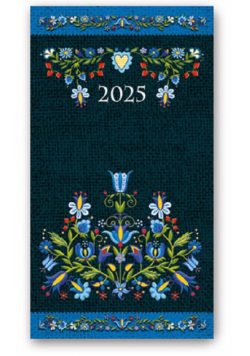 Kalendarz 2025 A6 tyg soft FOLK