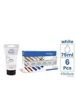 Farba akrylowa - biała 75ml (6szt)