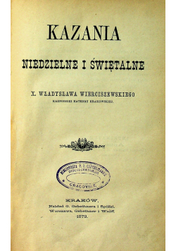 Kazania niedzielne i świętalne 1879 r.