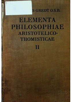 Elementa Philosophiae  II 1926 r