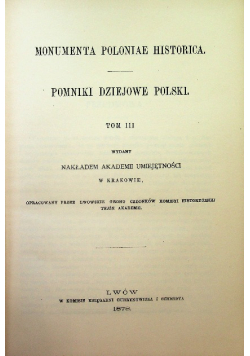 Pomniki dziejowe polski Tom III