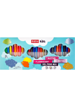 Żelopis mix fluo metal brokat 30 kolorów EASY