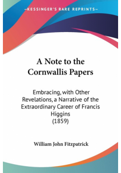 A Note to the Cornwallis Papers