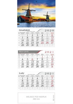 Kalendarz 2021 Trójdzielny Wiatraki CRUX