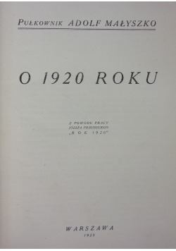 O roku 1920 1925 r
