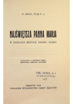 Najświętsza Panna Marja 1934 r.