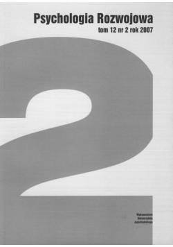 Psychologia rozwoju T.12 Nr 2 rok 2007