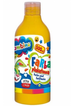 Farba plakatowa żółta 500ml BAMBINO