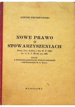 Nowe prawo o stowarzyszeniach 1933 r.