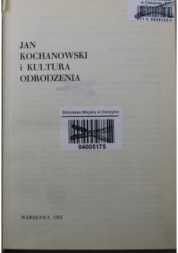Jan Kochanowski i kultura odrodzenia
