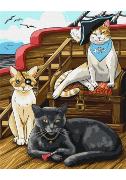 Malowanie po numerach - Puszyste piratki 40x50cm