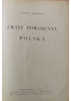 Świat powojenny i Polska 1931 r.