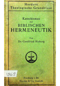 Katechismus der Biblischen Hermeneutik 1922r