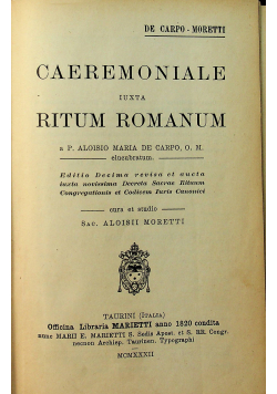 Caeremoniale iuxta ritum romanum 1932 r.