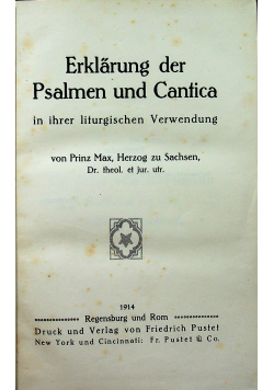 Erklarung der Paslmen und Cantica 1914r